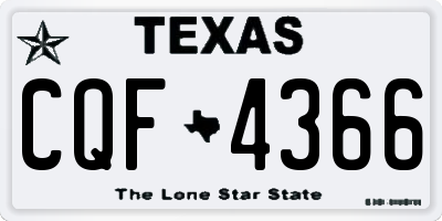 TX license plate CQF4366