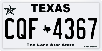 TX license plate CQF4367