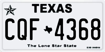 TX license plate CQF4368