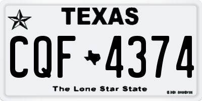 TX license plate CQF4374