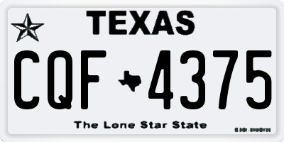TX license plate CQF4375
