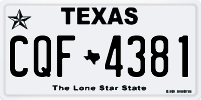 TX license plate CQF4381