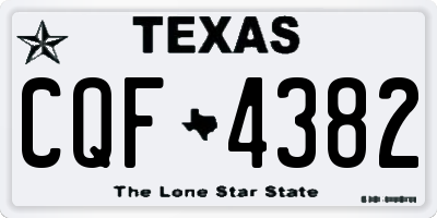 TX license plate CQF4382