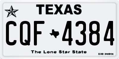 TX license plate CQF4384