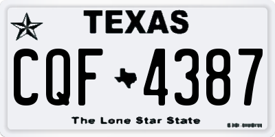 TX license plate CQF4387