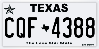 TX license plate CQF4388