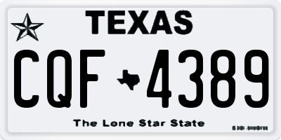 TX license plate CQF4389
