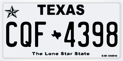 TX license plate CQF4398