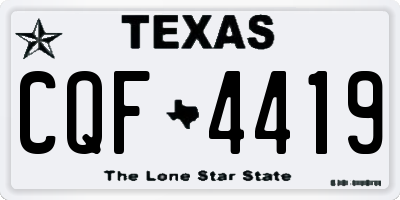 TX license plate CQF4419