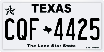 TX license plate CQF4425