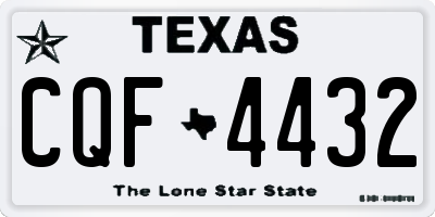 TX license plate CQF4432
