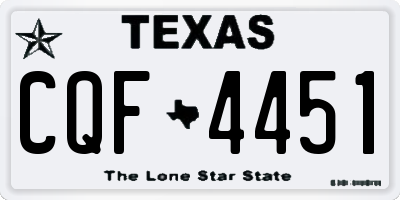 TX license plate CQF4451