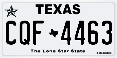 TX license plate CQF4463