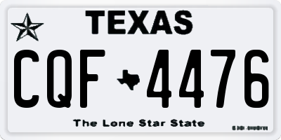 TX license plate CQF4476