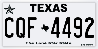 TX license plate CQF4492
