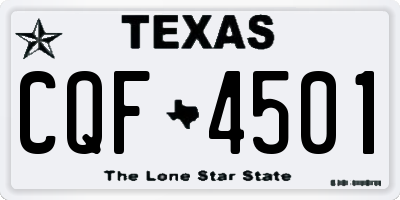 TX license plate CQF4501