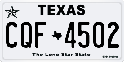 TX license plate CQF4502