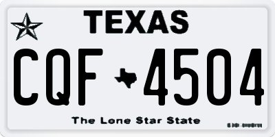 TX license plate CQF4504