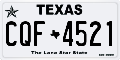 TX license plate CQF4521