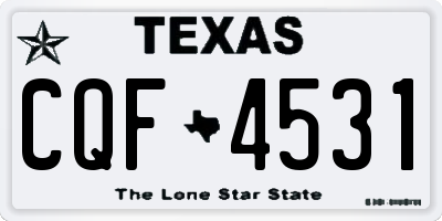 TX license plate CQF4531