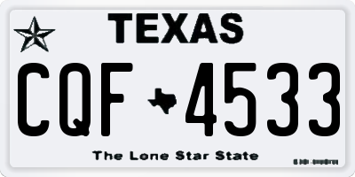 TX license plate CQF4533