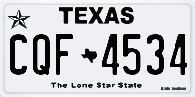 TX license plate CQF4534