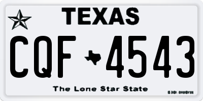 TX license plate CQF4543