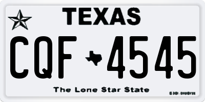 TX license plate CQF4545