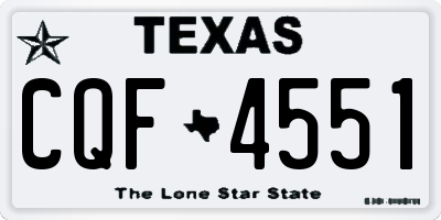 TX license plate CQF4551