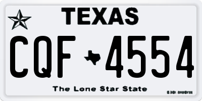 TX license plate CQF4554
