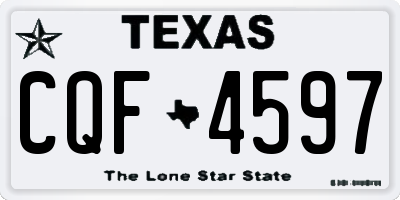 TX license plate CQF4597