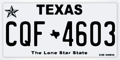 TX license plate CQF4603