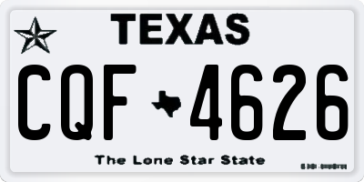 TX license plate CQF4626