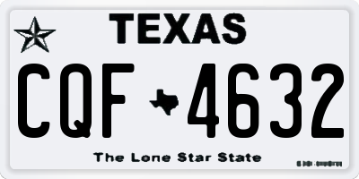 TX license plate CQF4632