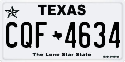 TX license plate CQF4634