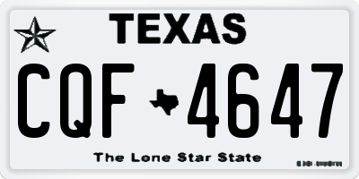TX license plate CQF4647