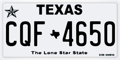 TX license plate CQF4650