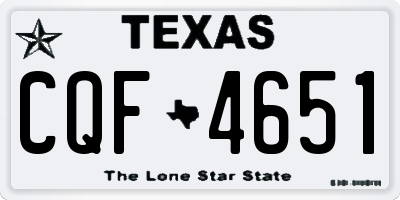 TX license plate CQF4651