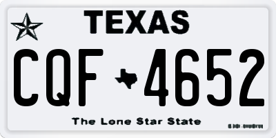TX license plate CQF4652
