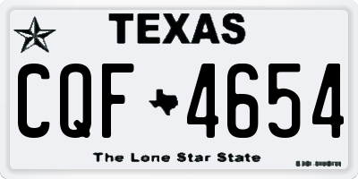 TX license plate CQF4654