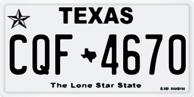 TX license plate CQF4670