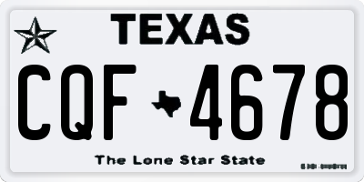 TX license plate CQF4678