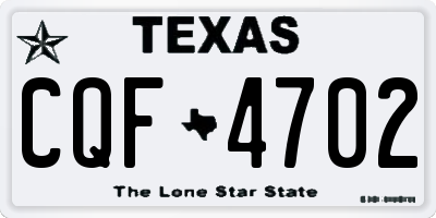 TX license plate CQF4702