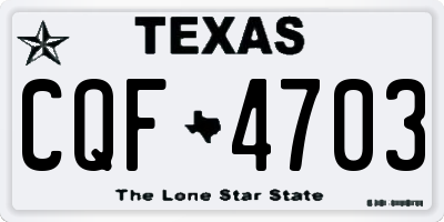 TX license plate CQF4703