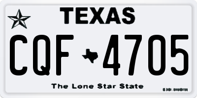 TX license plate CQF4705