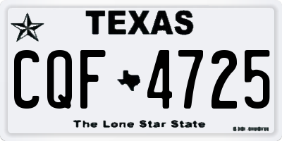TX license plate CQF4725