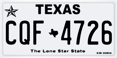 TX license plate CQF4726
