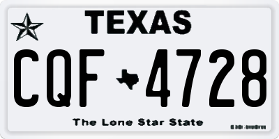 TX license plate CQF4728