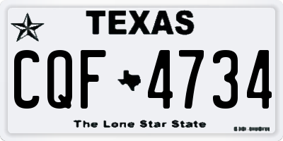 TX license plate CQF4734