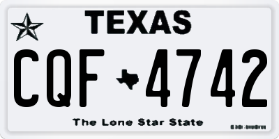 TX license plate CQF4742